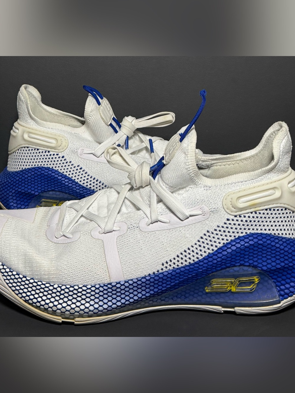 Under Armour Curry 6 Dub Nation 2018 3020612-103 Blue White Gold OG VI Size 9